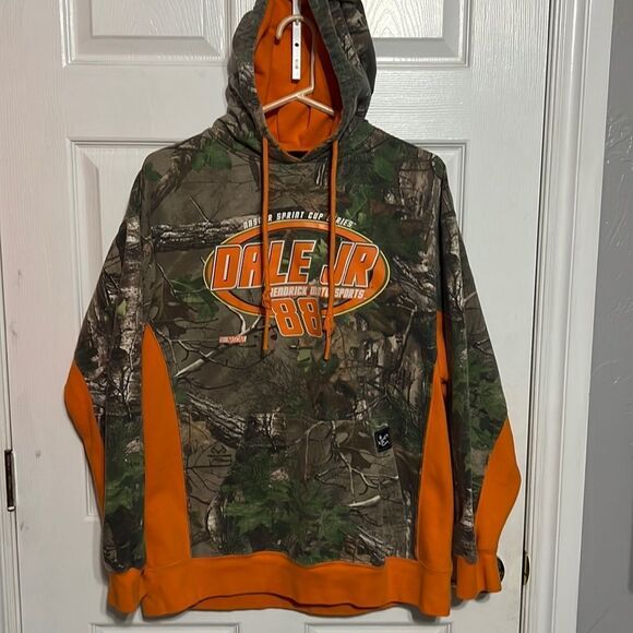 🔥🔥 DALE EARNHARDT JR #88 Team REALTREE NASCAR Racing HOODIE Sweatshirt- Sz L - Picture 1 of 12
